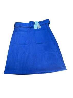 LOFT Petite Faux Suede Belted Pocket Mini Skirt, Size 00P